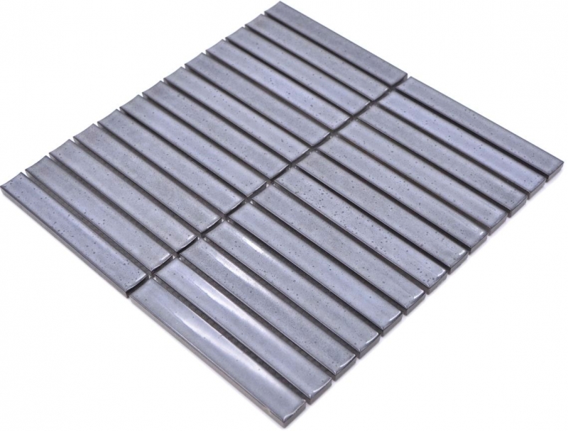 Hand pattern mosaic tile ceramic mosaic rods gray speckled glossy bathroom wall MOS24-CS26_m