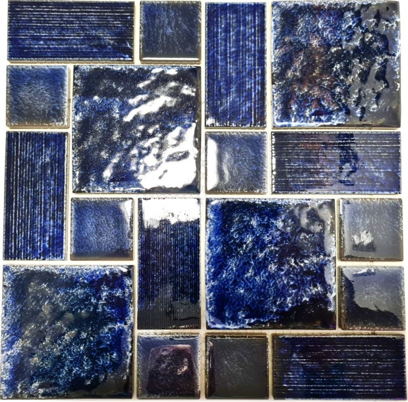 Hand pattern mosaic tile ceramic mosaic combination blue glossy bathroom shower wall MOS13-KAS2_m