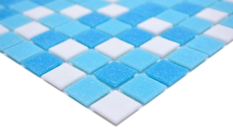 Mosaico di vetro tessere di mosaico bianco blu piscina mosaico piscina MOS210-323P
