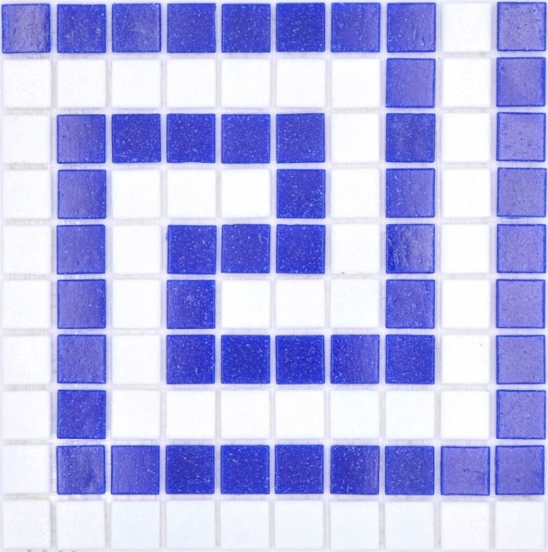 Bordo piscina mosaico piscina mosaico bianco blu scuro MOSMB-BO16P