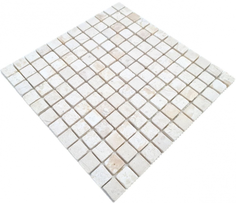 Pietre di marmo mosaico bianco crema Piastrelle backsplash bagno WC Doccia pavimento - MOS40-T23W