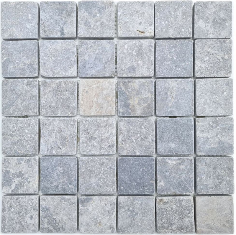 Piastrella di marmo a mosaico grigio chiaro antracite parete cucina doccia parete pavimento - MOS40-T48LG