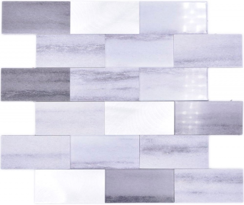 Mosaikfliese Selbstklebende Mosaike Vinyl Zementoptik Mix grau Subway Küche MOS200-5S59
