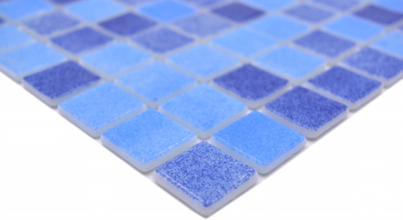 Mosaikfliese Poolmosaik Schwimmbadmosaik blau mix antislip rutschsicher MOS220-1158T