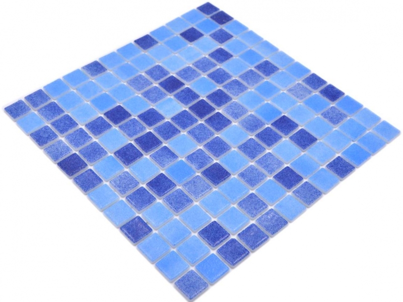 Mosaikfliese Poolmosaik Schwimmbadmosaik blau mix antislip rutschsicher MOS220-1158T