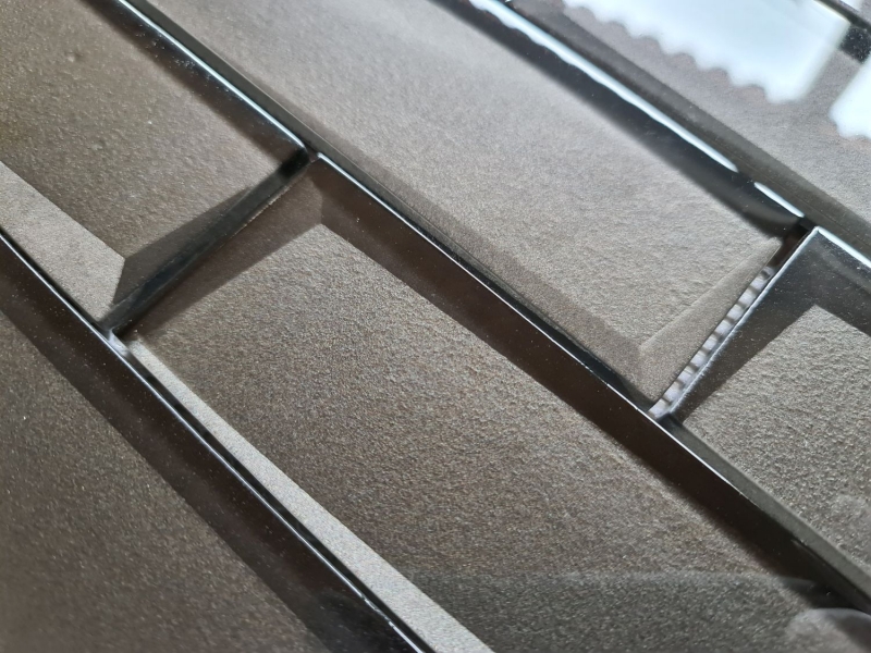 Mosaïque de verre Carreau de mosaïque 3D aspect terra brun anthracite Miroir de carrelage MOS88-MOS88-XB09_f