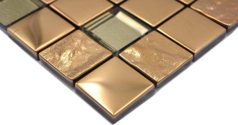 Mosaico di vetro piastrelle placcate oro cucina alzatina bagno MOS88-XCG03