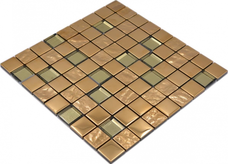 Glasmosaik Mosaikfliese electroplated gold Küchenrückwand Badezimmer MOS88-XCG03