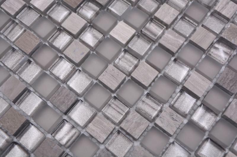 Glass mosaic natural stone mosaic tile gray beige brown matt tile backsplash kitchen splashback bathroom tile - MOS92-590