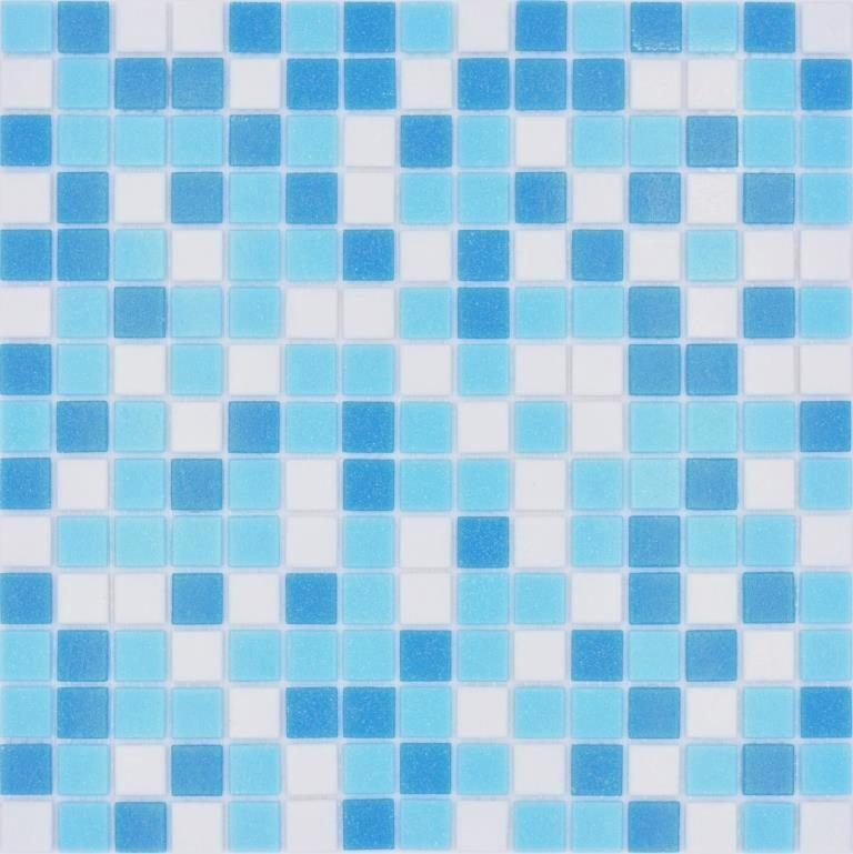 Mosaikfliesen Glasmosaik Classic Mix Glas mix weiß blau papierverklebt Poolmosaik Schwimmbadmosaik MOS210-323P_f