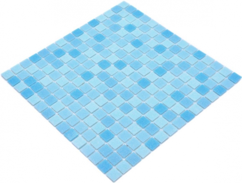 Carreaux de mosaïque Mosaïque de verre Classic Mix verre mix bleu clair 4F collé sur papier Mosaïque de piscine MOS210-PA331_f