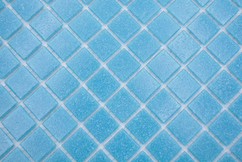 Carreaux de mosaïque Mosaïque de verre Classic Uni verre uni bleu turquoise collé sur papier Mosaïque de piscine MOS200-A13-P_f