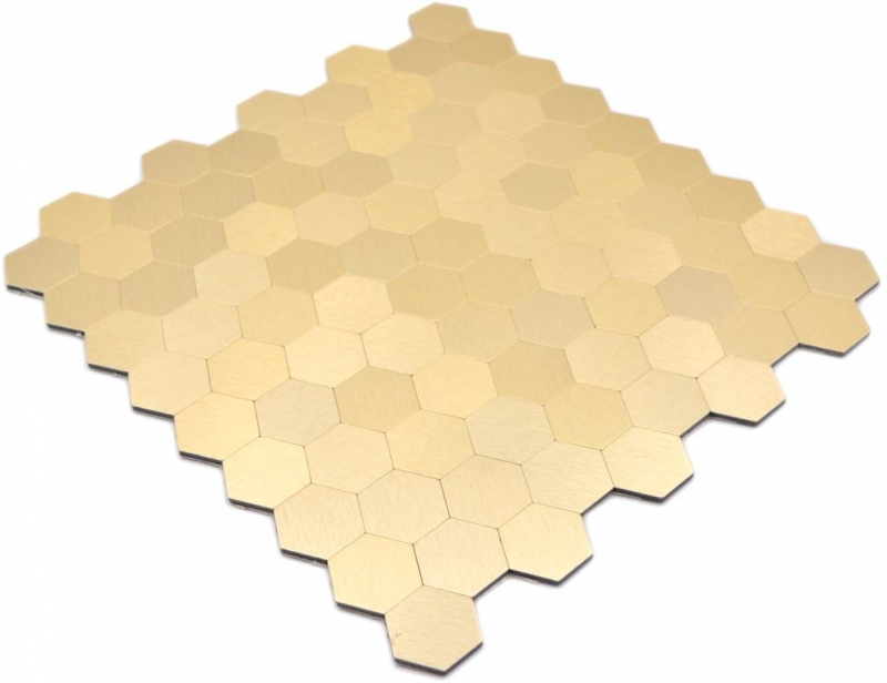 Mosaic tiles Self-adhesive mosaics hexagonal metal gold kitchen wall MOS200-4GHX_f