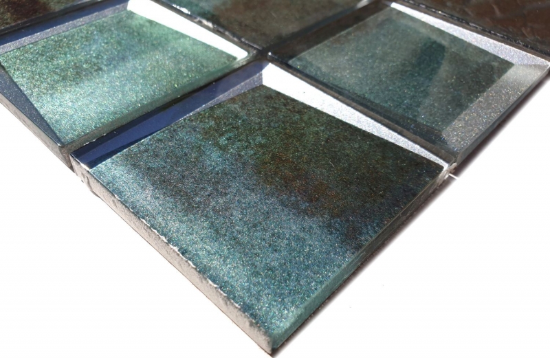 Mosaikfliese Glasmosaik Kombi 3D-Optik grün Wand Küche Fliesenspiegel MOS88-XB20_f