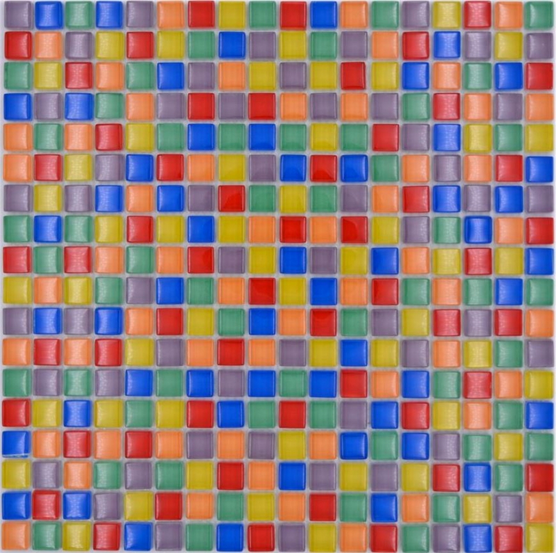 Mosaico piastrelle vetro mosaico mix colorato rosso blu giallo verde piastrelle specchio bagno MOS88-XC123_f