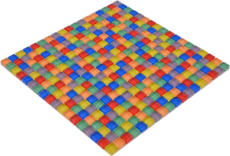 Mosaic tile glass mosaic mix colorful red blue yellow green tile mirror bathroom MOS88-XC123_f
