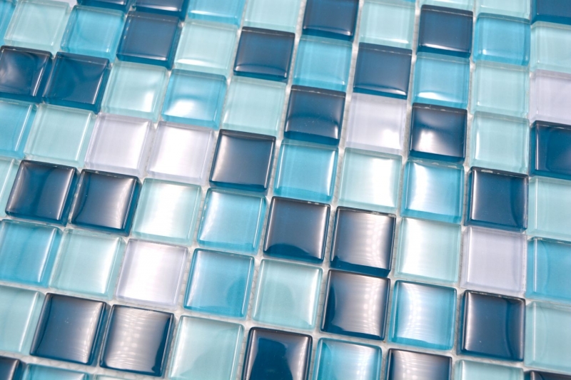 Mosaikfliese Glasmosaik Mix mix blau petrol Küche Badzimmer Fliesenspiegel MOS88-XCE95_f