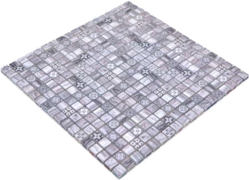 Mosaic tiles glass mosaic retro wood gray kitchen splashback bathroom MOS78-W09_f