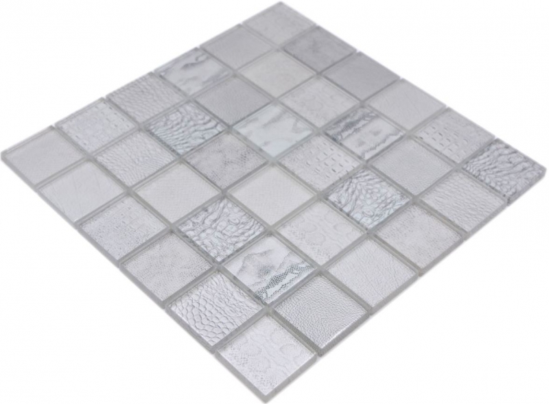 Mosaic tiles Glass mosaic Forest white Kitchen splashback Tile backsplash MOS78-W18_f