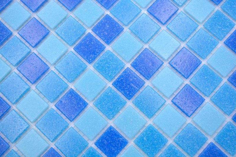 Campione a mano di mosaico tessere di vetro mosaico Classic Mix vetro mix blu turchese carta-legante mosaico piscina mosaico piscina MOS210-PA327_m