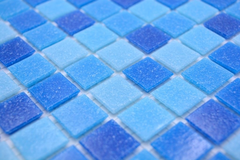 Handmuster Mosaikfliese Glasmosaik Classic Mix Glas blau 5F papierverklebt Poolmosaik Schwimmbadmosaik MOS210-PA339_m