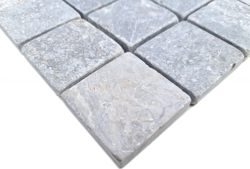 Piastrella di marmo mosaico THUMBNAIL grigio chiaro cucina parete bagno piatto doccia MOS40-T48LG_f