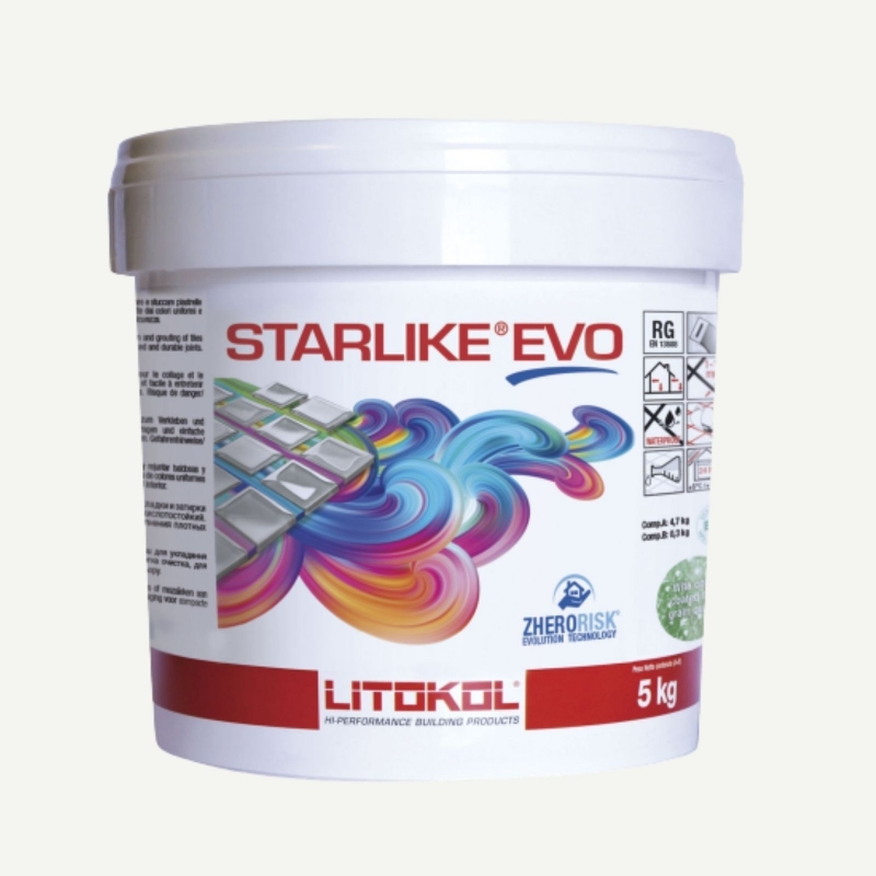 Litokol STARLIKE EVO 102 BIANCO GHIACCIO vieux blanc I Colle époxy pour joints seau de 5 Kg