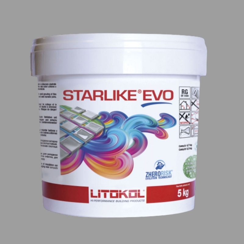 Litokol STARLIKE EVO 115 GRIGIO SETA grigio I Adesivo in resina epossidica per giunti secchio da 5 kg