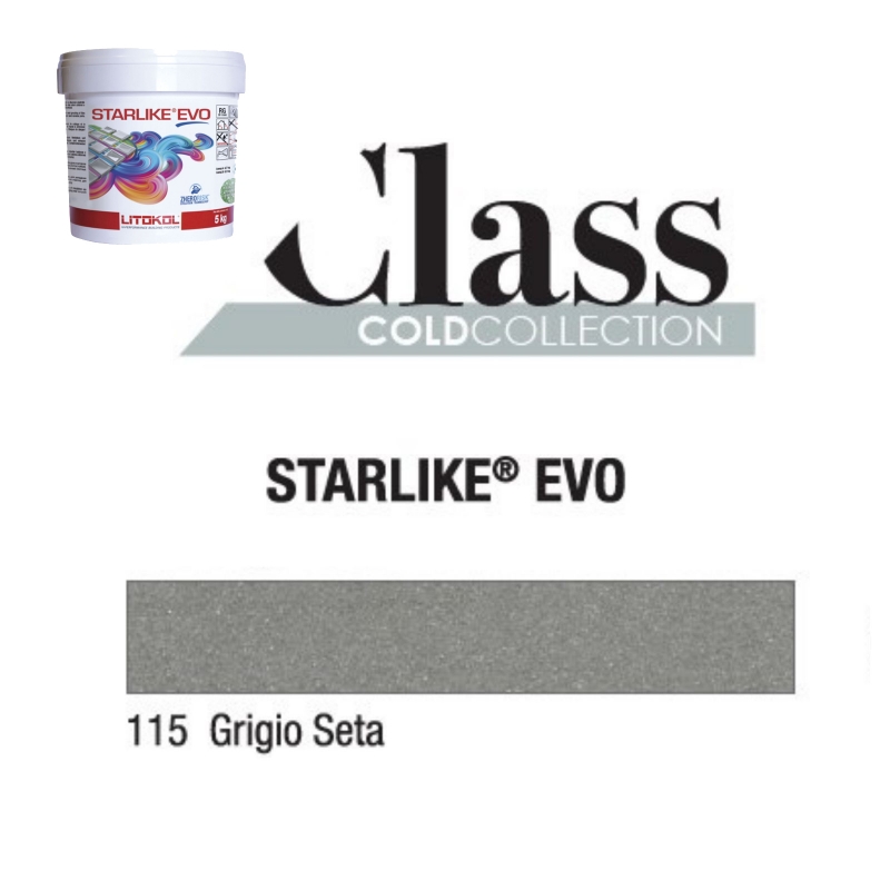 Litokol STARLIKE EVO 115 GRIGIO SETA gris I Colle époxy pour joints seau de 5 kg