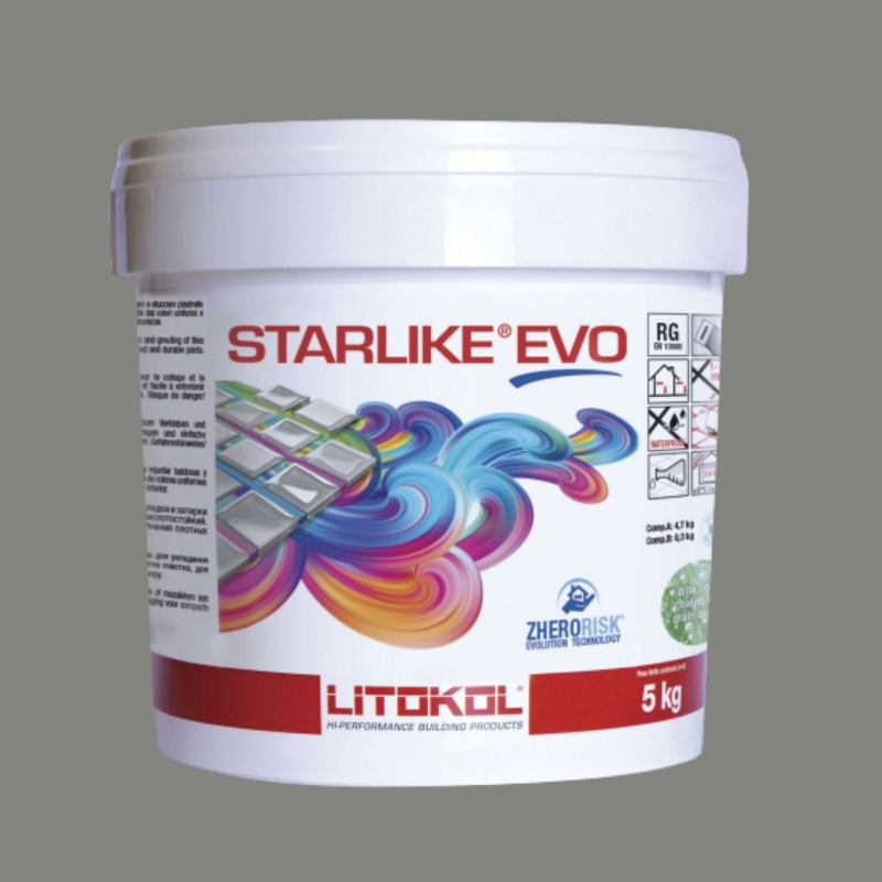 Litokol STARLIKE EVO 120 GRIGIO PIOMBO gray II epoxy resin adhesive joint 5 kg bucket