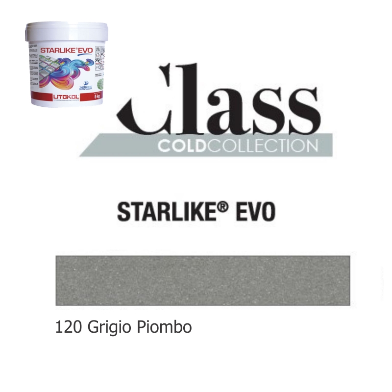 Litokol STARLIKE EVO 120 GRIGIO PIOMBO grigio II Adesivo per giunti in resina epossidica Secchio da 5 kg