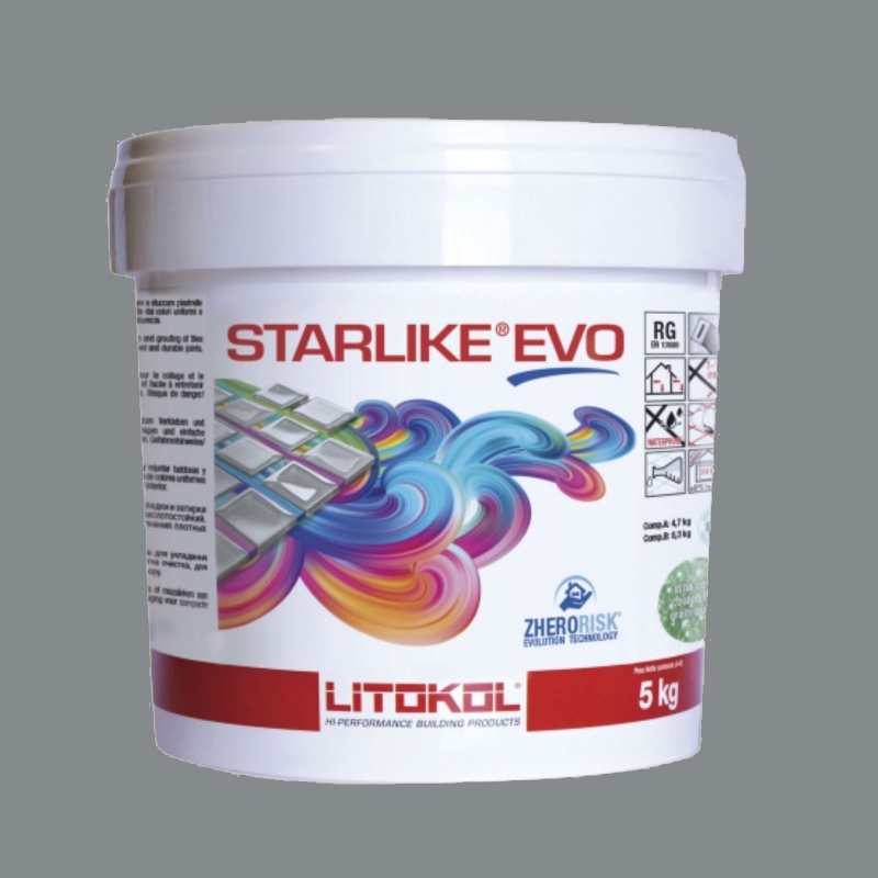 Litokol STARLIKE EVO 125 GRIGIO CEMENTO gray III epoxy resin adhesive joint 5 kg bucket