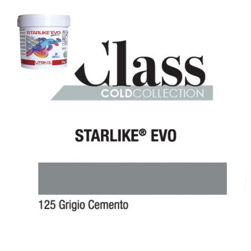 Litokol STARLIKE EVO 125 GRIGIO CEMENTO gray III epoxy resin adhesive joint 5 kg bucket