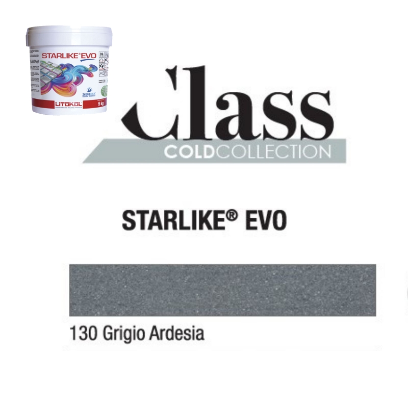 Litokol STARLIKE EVO 130 GRIGIO ARDESIA anthracite epoxy resin adhesive joint 5 kg bucket
