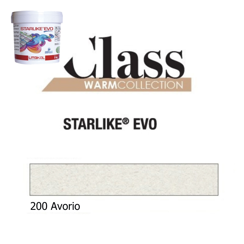 Litokol STARLIKE EVO 200 AVORIO bianco antico II Adesivo per giunti in resina epossidica Secchio da 5 kg