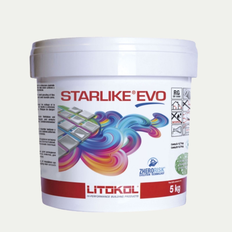 Litokol STARLIKE EVO 202 NATURALE bianco antico III Adesivo in resina epossidica per giunti secchio da 5 kg