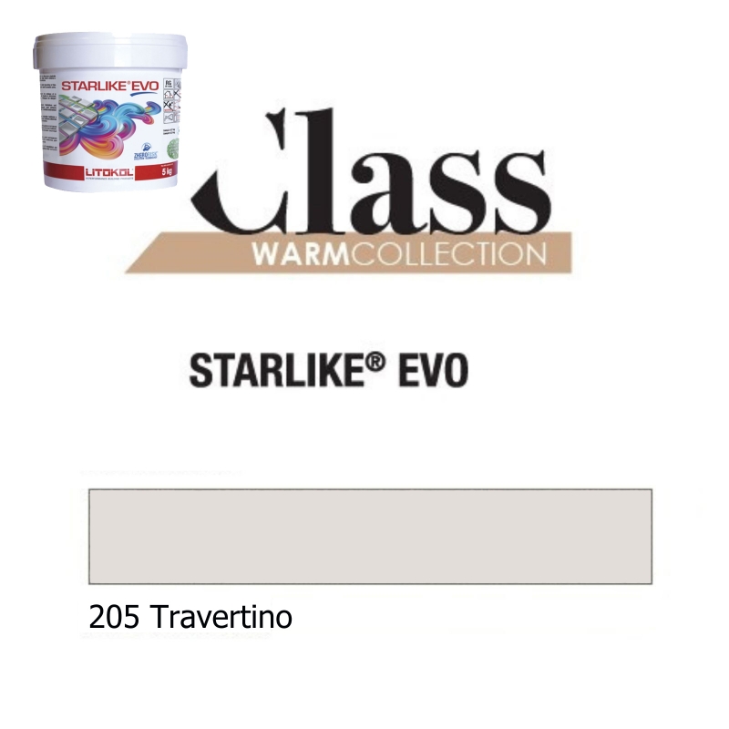 Litokol STARLIKE EVO 205 TRAVERTINO Crema I Giunto adesivo in resina epossidica Secchio da 5 kg