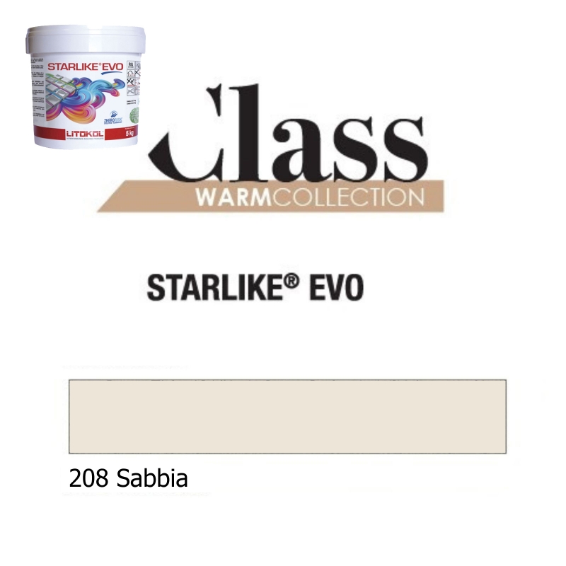Litokol STARLIKE EVO 208 SABBIA creme II Epoxidharz Kleber Fuge 5kg Eimer