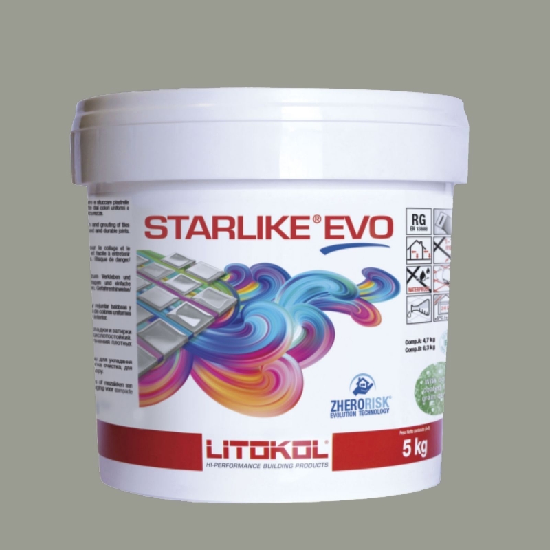 Litokol STARLIKE EVO 215 TORTORA fango Adesivo in resina epossidica Joint Secchio da 5 kg