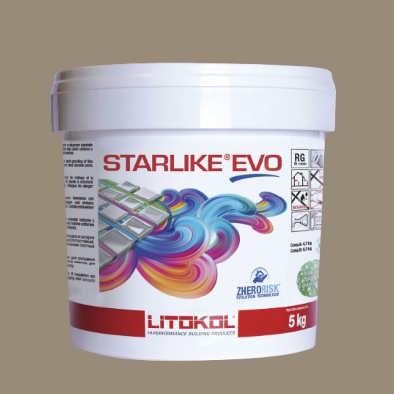 Litokol STARLIKE EVO 225 TABACCO marrone adesivo in resina epossidica per giunti secchio da 5 kg