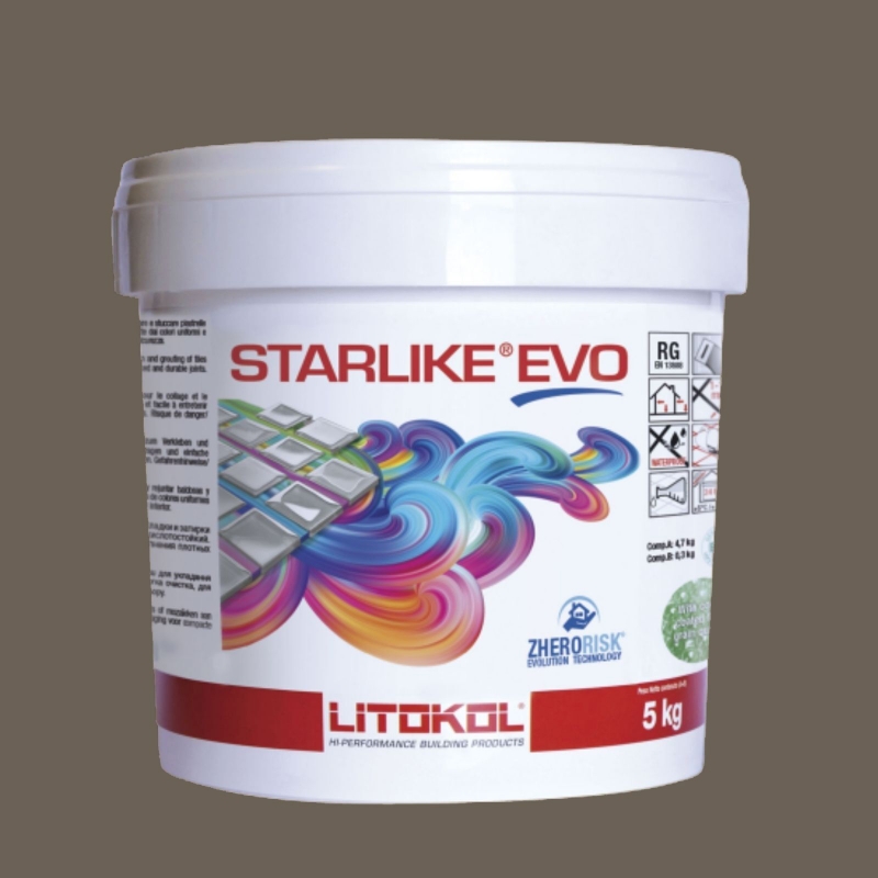 Litokol STARLIKE EVO 230 CACAO dark brown epoxy resin adhesive joint 5kg bucket