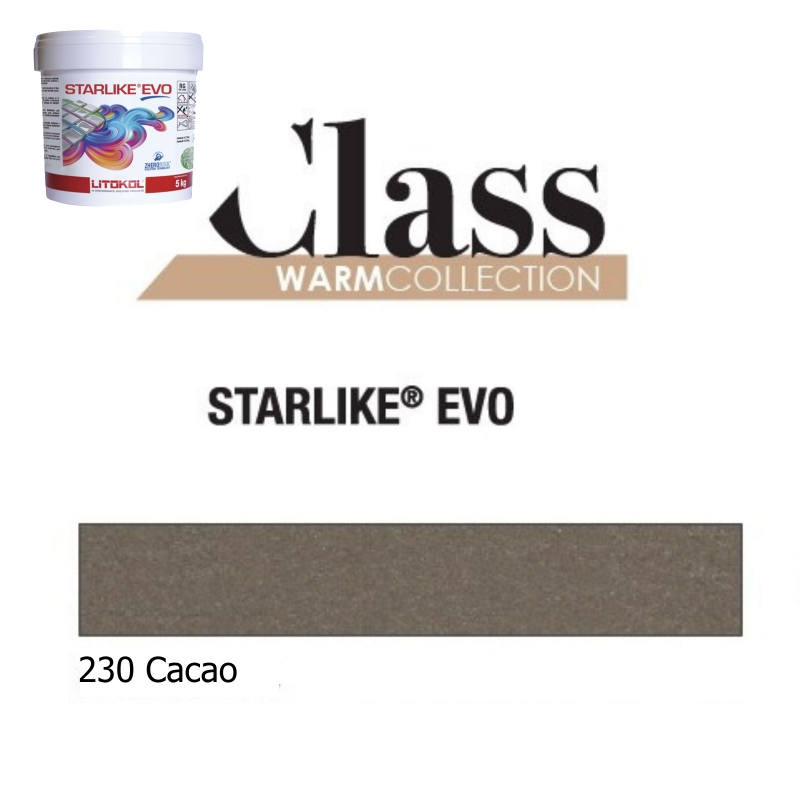 Litokol STARLIKE EVO 230 CACAO marrone scuro adesivo in resina epossidica per giunti secchio da 5 kg