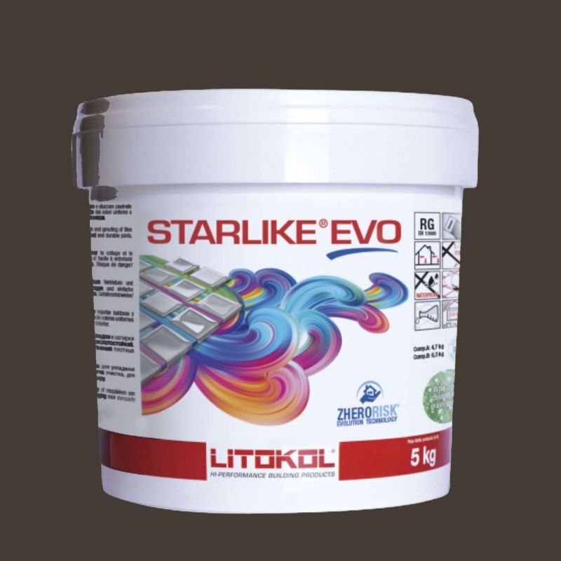Litokol STARLIKE EVO 235 CAFFE dark brown III Epoxy resin adhesive Joint 5kg bucket