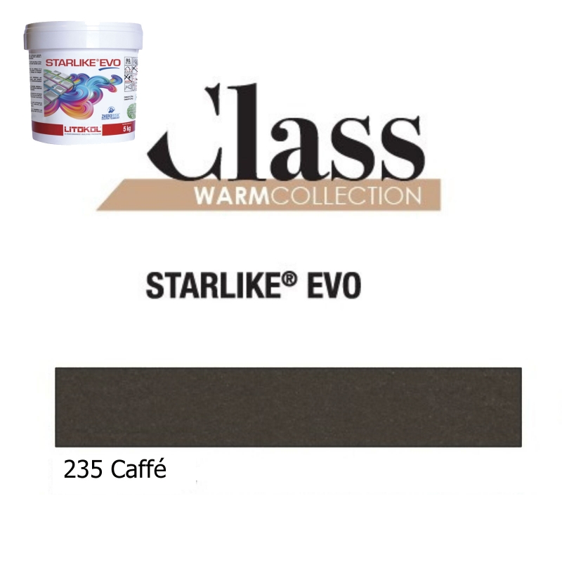 Litokol STARLIKE EVO 235 CAFFE marrone scuro III Adesivo in resina epossidica Joint Secchio da 5 kg