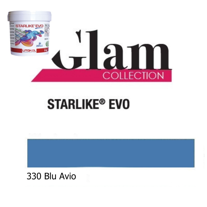 Litokol STARLIKE EVO 330 BLU AVIO blau I Epoxidharz Kleber Fuge 5kg Eimer