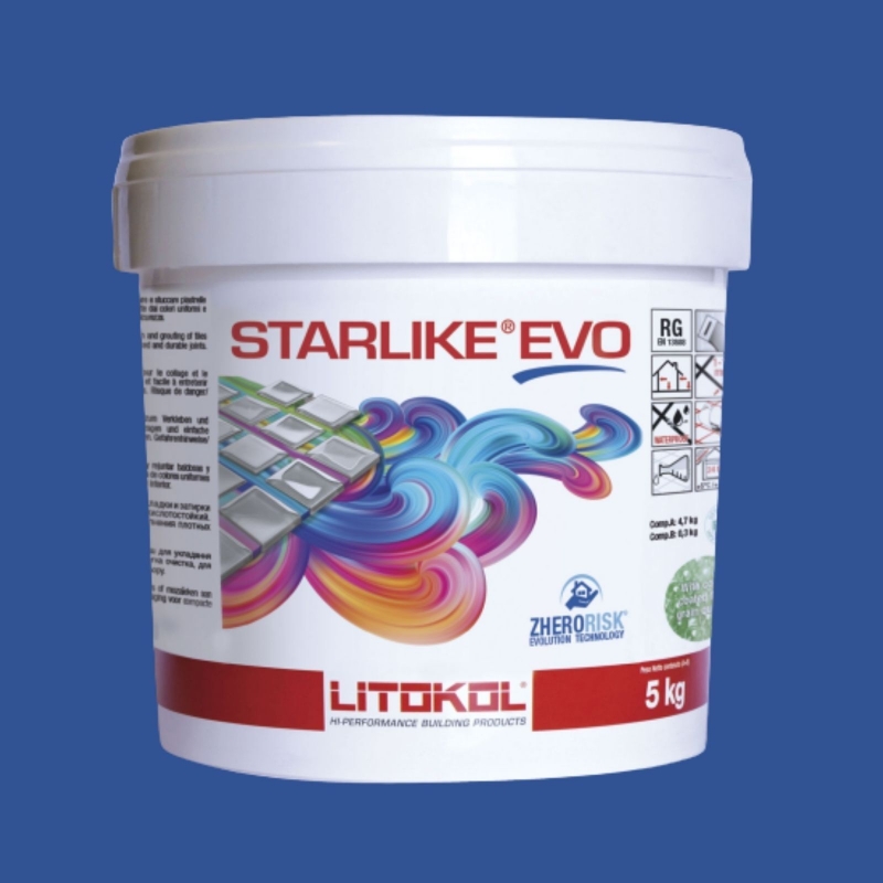 Litokol STARLIKE EVO 350 BLU ZAFFIRO blu III resina epossidica adesiva per giunti secchio da 5 kg