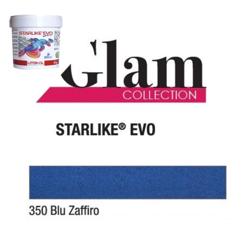 Litokol STARLIKE EVO 350 BLU ZAFFIRO blue III epoxy resin adhesive joint 5kg bucket