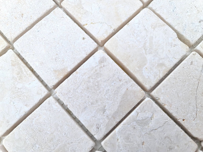 Piastrella di mosaico dipinta a mano mosaico di marmo THUMBNAIL bianco cucina bagno doccia pavimento MOS40-T48W_m