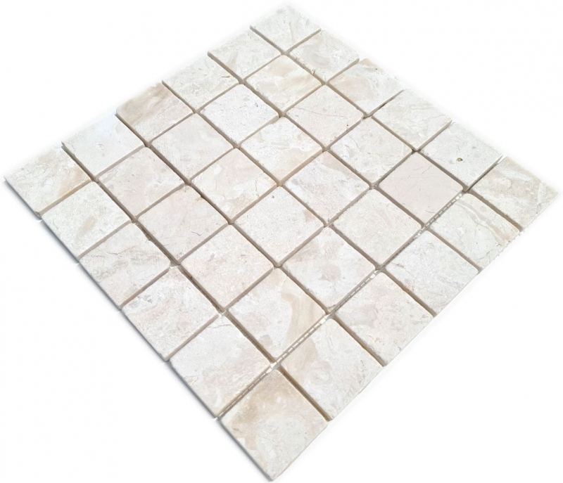 Piastrella di mosaico dipinta a mano mosaico di marmo THUMBNAIL bianco cucina bagno doccia pavimento MOS40-T48W_m