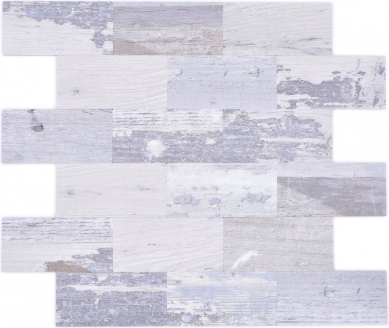 Échantillon manuel de mosaïque Mosaïque autocollante Alu imitation bois shabby chic gris Subway MOS200-4S49_m